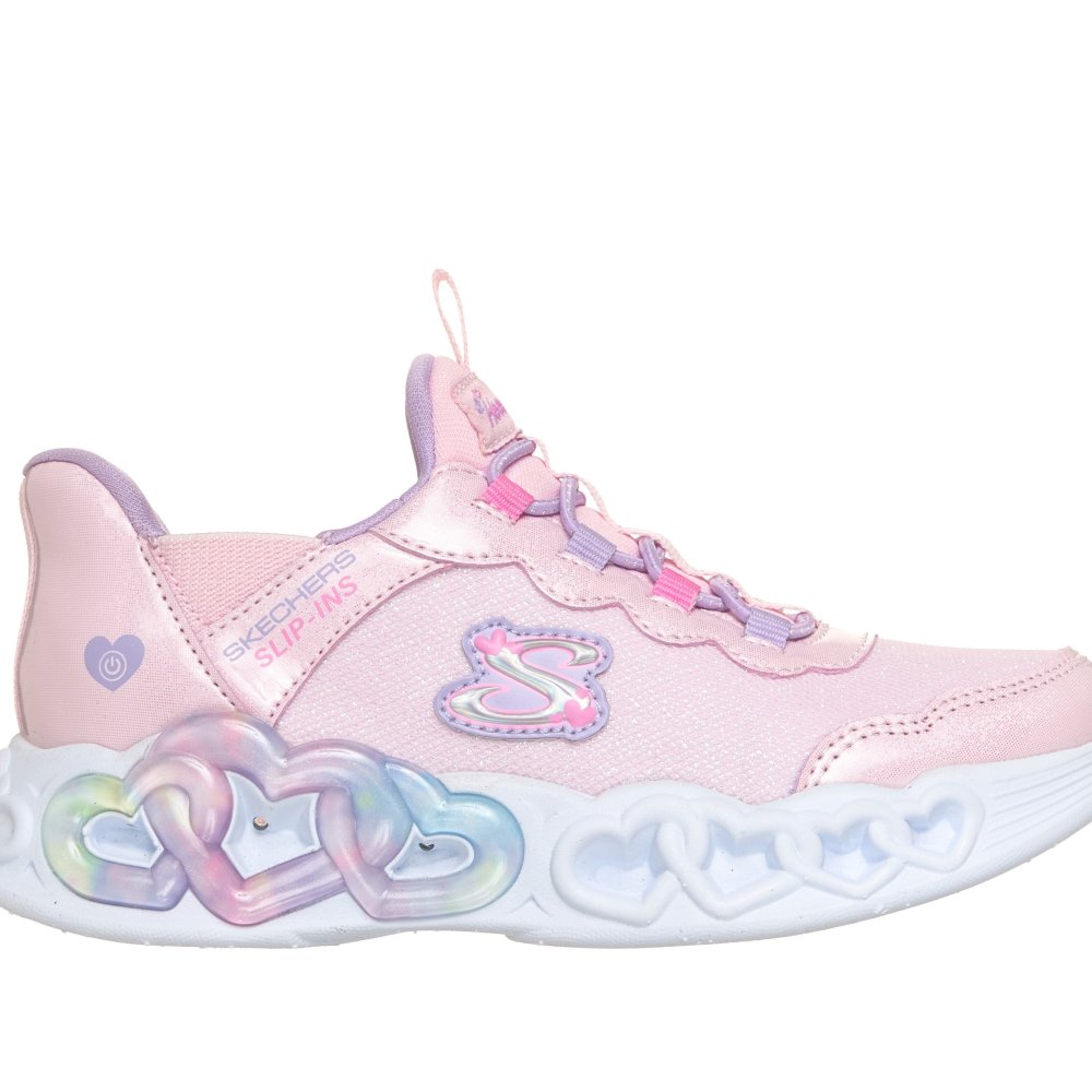 スケッチャーズ 光る靴 女の子 スリップインズ キッズ スニーカー スリッポン SKECHERS Slip-ins インフィニット ハート ライツ スパークル ハート ノーマル幅 303735L