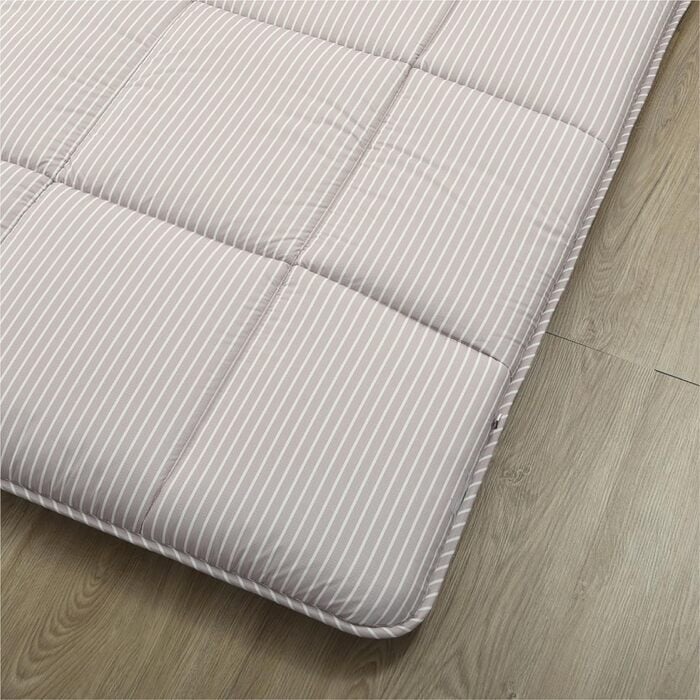 敷布団 シングル 西川 敷き布団 ホコリが出にくい 3層構造 三層 固綿 100×210cm シングルロング ベーシック スリーピュア ストライプ 新生活に 4.1kg 1枚でもお使いいただけます グレー ベージュ ポリエステル 敷きふとん 寝具