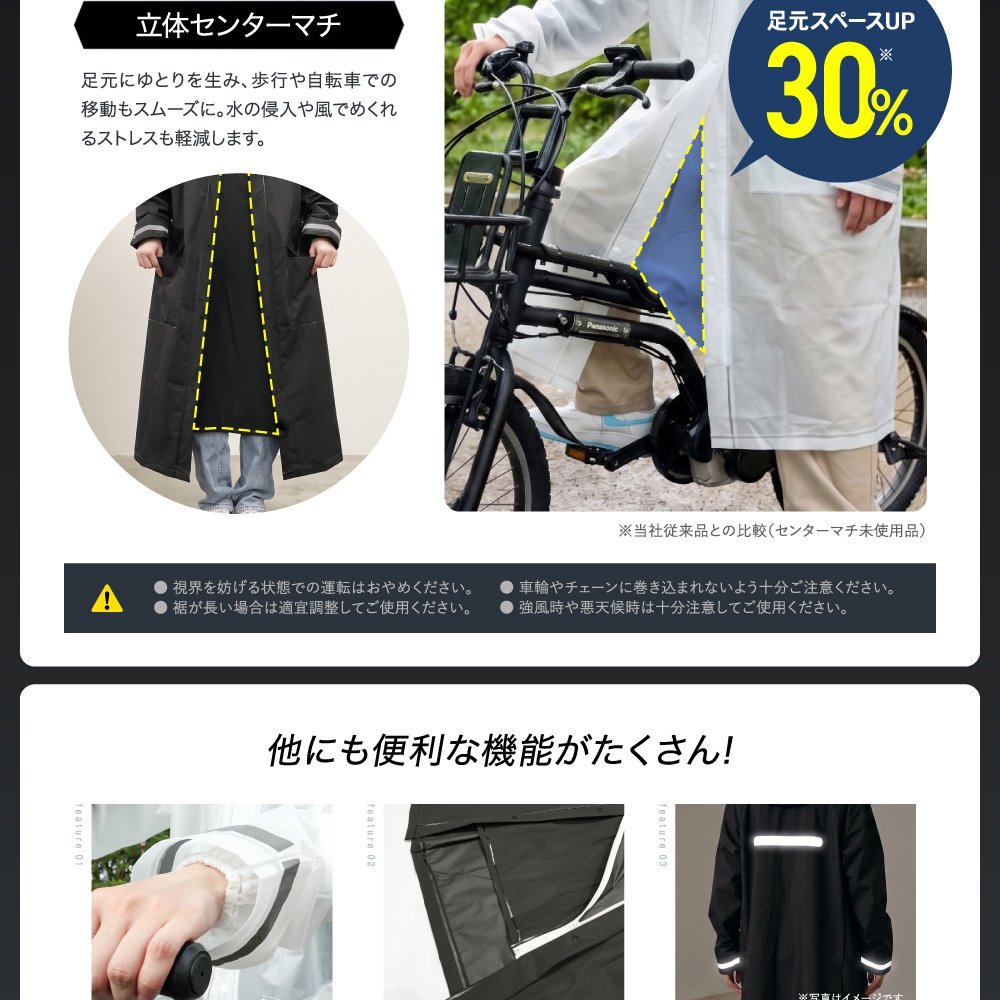 【日本企業企画】レインコート カッパ 自転車 リュック対応 クリアバイザー付き レディース メンズ ［国内試験済み］ポンチョ ロング丈 雨具 雨合羽