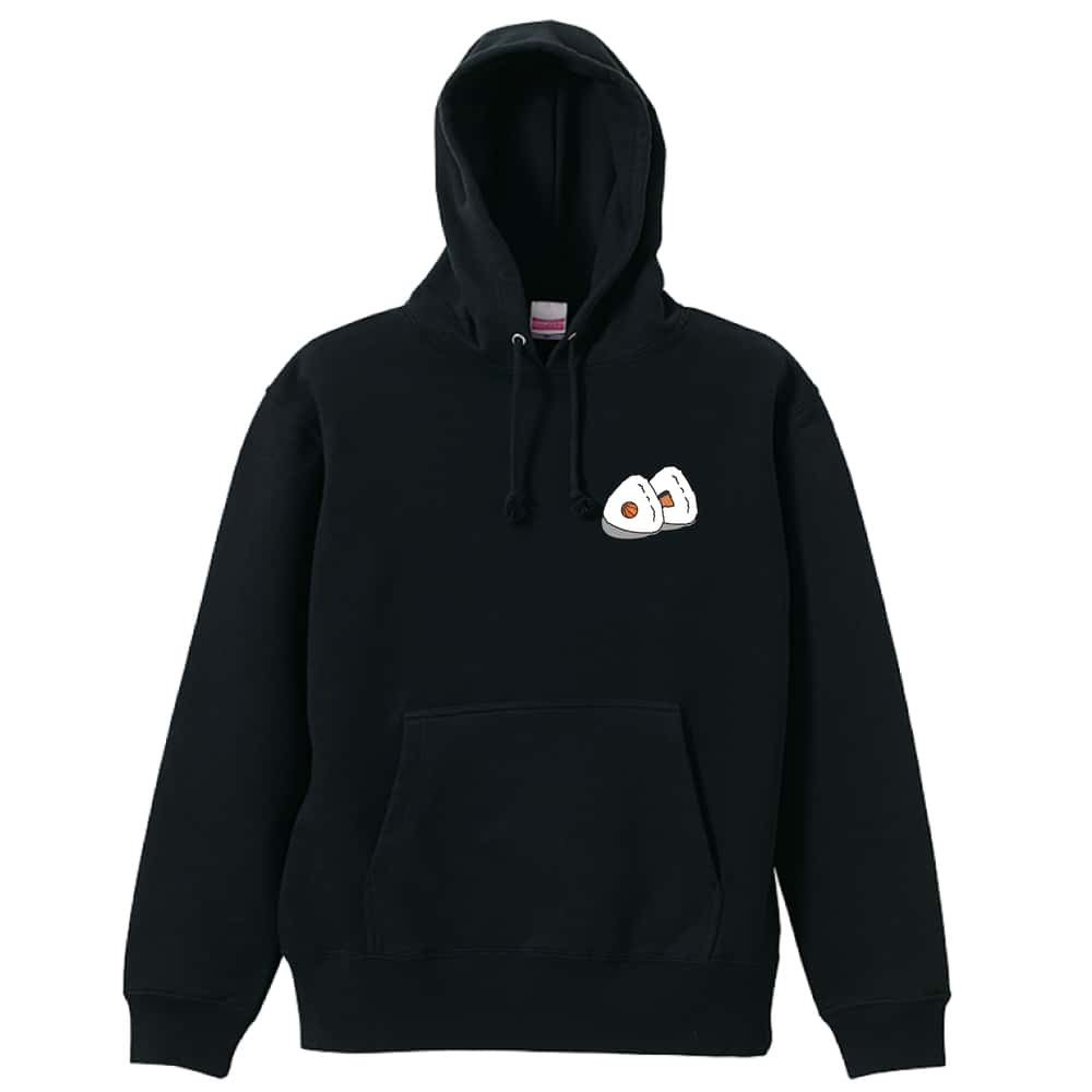 バスケ パーカー プルオーバー メンズ レディース ジュニア 練習着 裏パイル おもしろ 名入れ スウェット おしゃれ キッズ 大きいサイズ 文字入れ無料 「バスケットボール in おにぎり」 アートワークスコウベ 【送料無料】