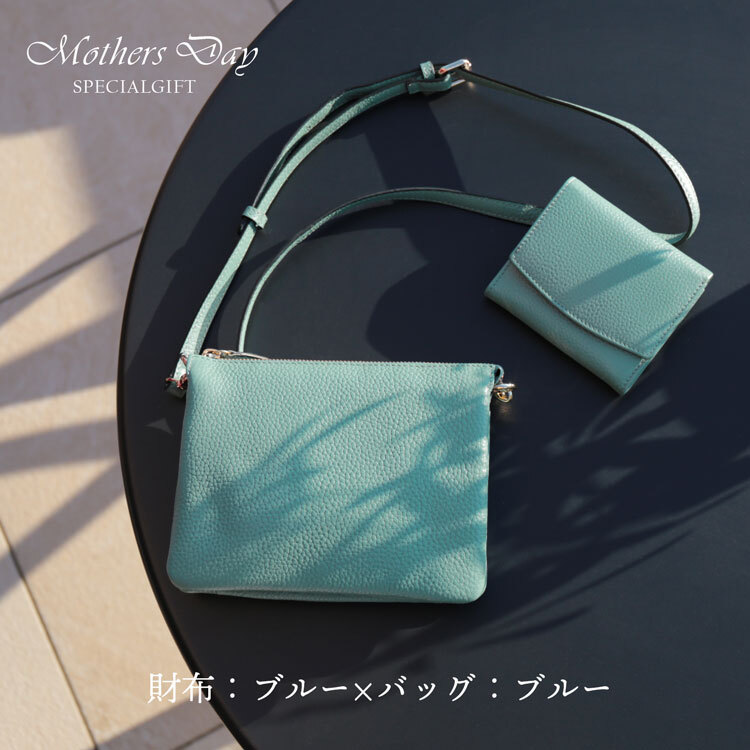 ギフトセット プレゼント ハンドバッグ 二つ折り財布 ショルダーバッグ レディース 本革 きれいめ レザー 財布 ギフト 花以外 miaborsa (giftset-miaborsahbgr)