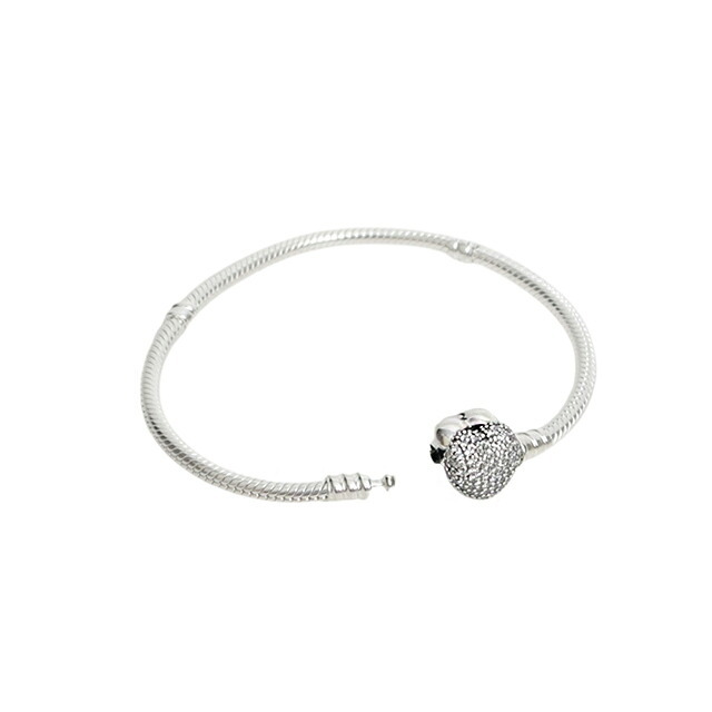 パンドラ PANDORA Moments Sparkling Heart & Snake Chain Bracelet アクセサリーブレスレット 590727cz-18 レディースシルバー