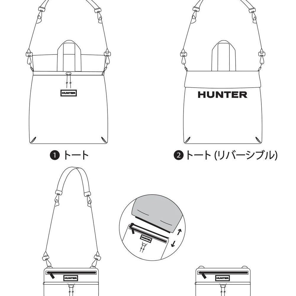 ハンター トートバッグ HUNTER トラベル マルチファンクション パッカブル トート 軽量 撥水 A4 PC収納 ショルダーバッグ 3WAY UBT7126NRS
