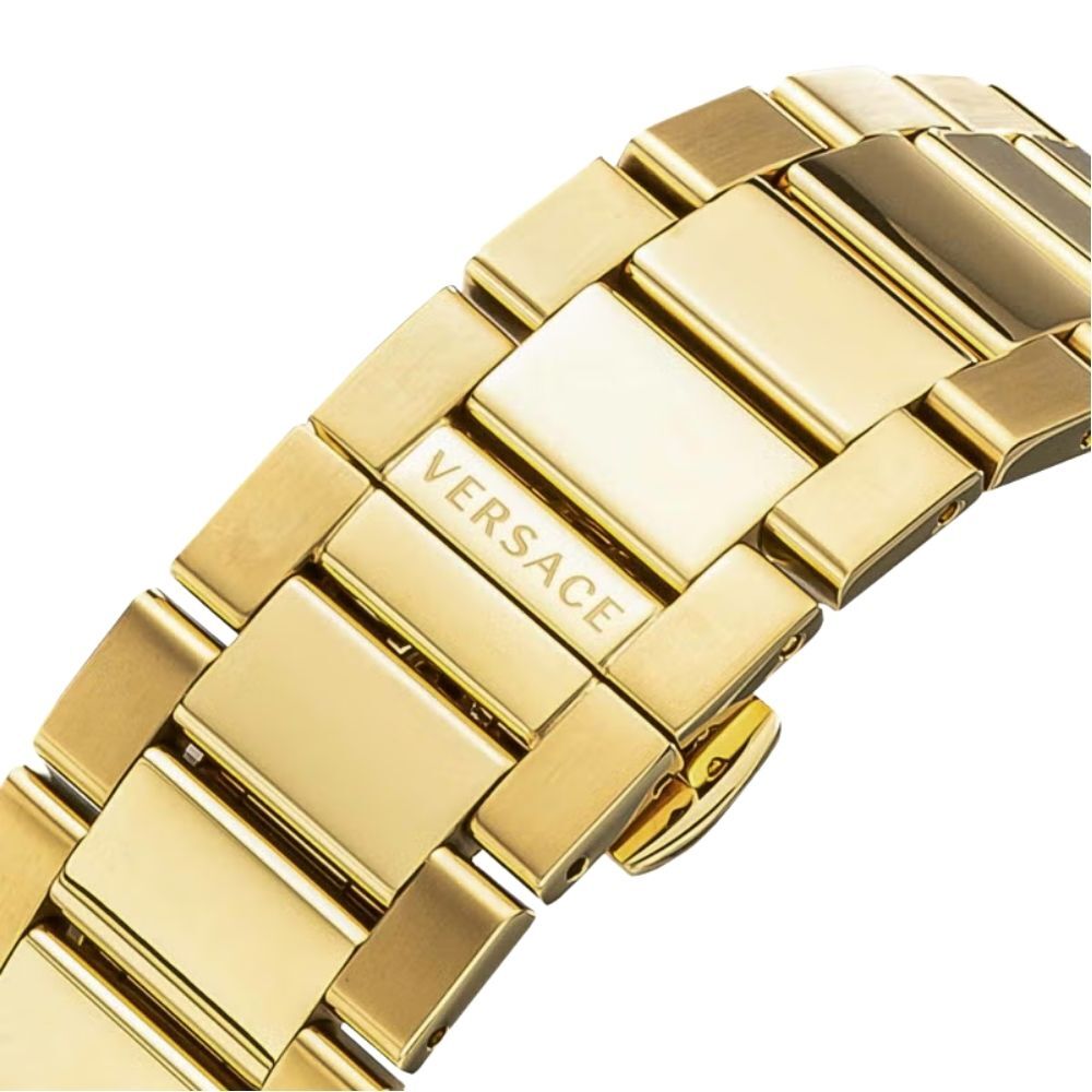 ヴェルサーチェ 腕時計 メンズ ブラック ゴールド 46mm VERSACE クロノグラフ スイス製 メンズ腕時計 イエローゴールド 高級 ブランド おしゃれ プレゼント ギフト 卒業 入学 お祝い