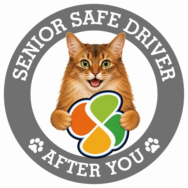 カーサイン 高齢者マーク SENIOR SAFE DRIVER ソマリ ステッカー シール 直径13cm 肉球 日本製 車