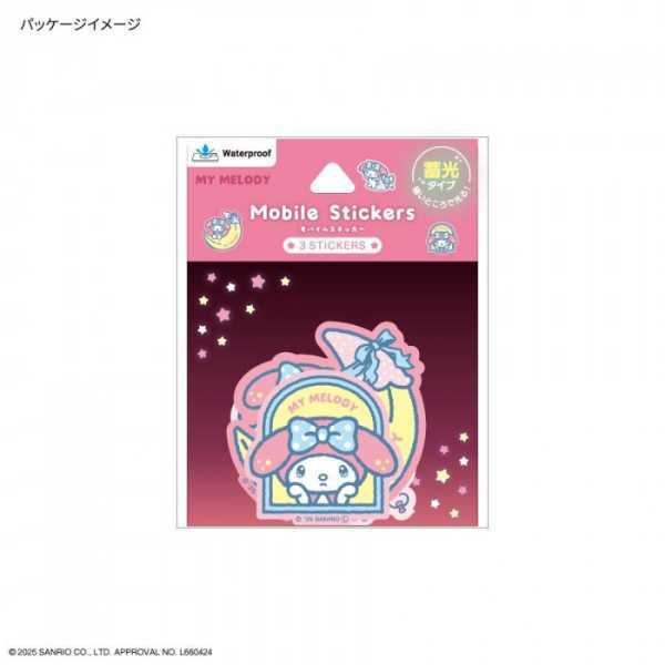 サンリオキャラクターズ 蓄光 モバイルステッカー マイメロディ スマホ デコレーション シール 耐水 蓄光タイプ 暗闇で光る キャラクター グッズ カスタマイズ 可愛い おしゃれ プレゼント ギフト SANG-560MM サンリオ正規ライセンス品