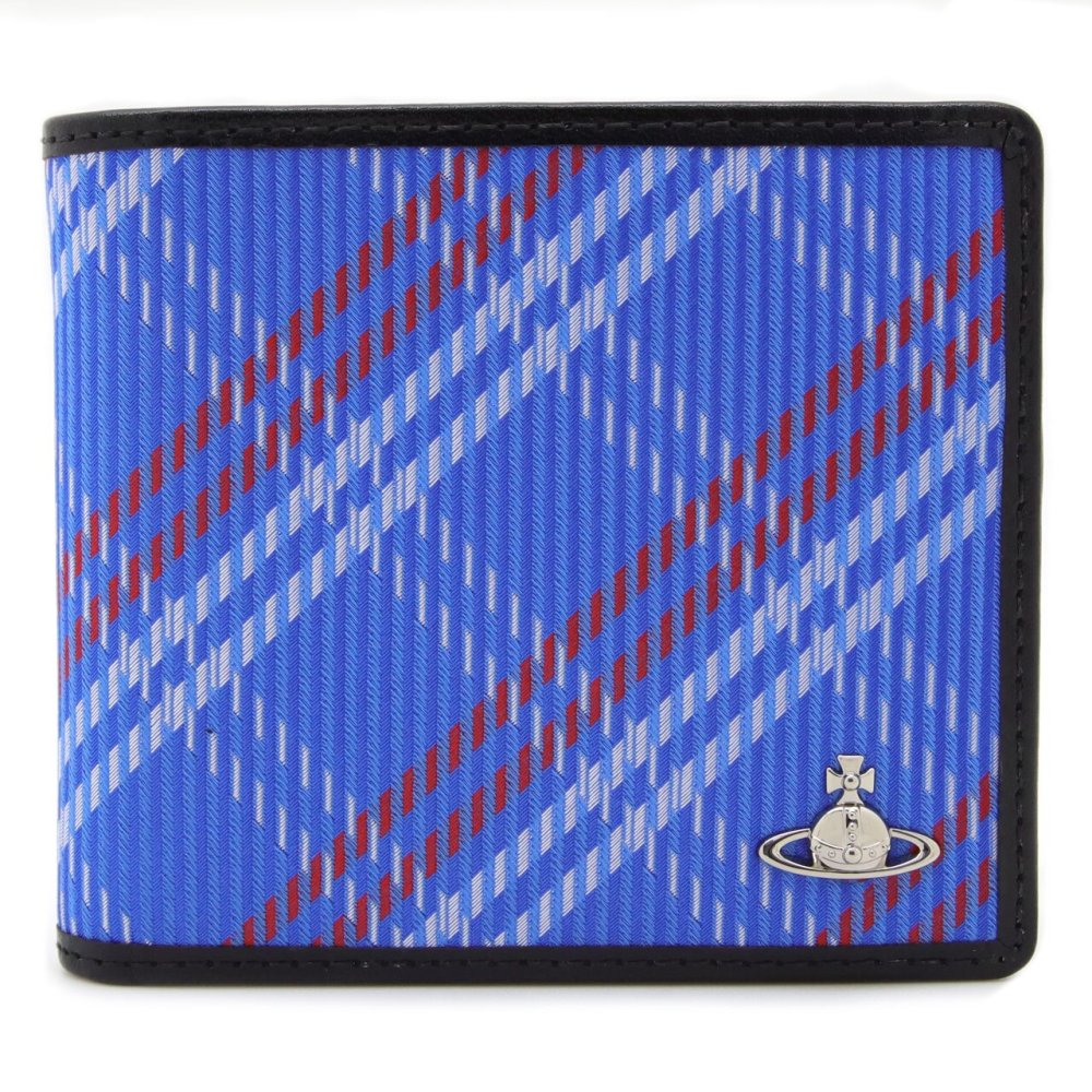 ヴィヴィアンウエストウッド 財布 メンズ 男性用 二つ折り財布 Vivienne Westwood ヴィヴィアン スチュアートチェック ブルー VW4295 (5115003MM-C00A8-K204) 【2026年秋冬モデル】 【ラッピング無料 誕生日 お祝い プレゼント ギフト 贈り物】