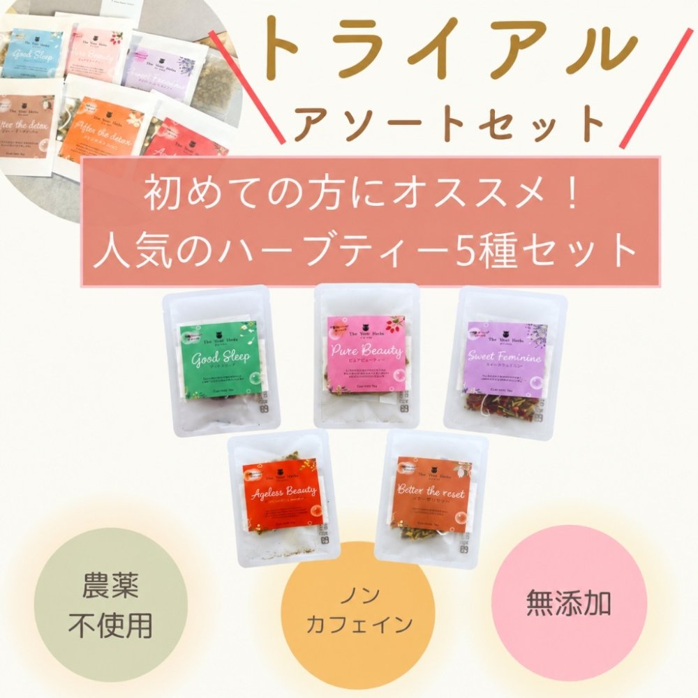 THE VERY HERB 無添加 クラフト ハーブティー 【お試しギフトセット】 5種ブレンド ノンカフェイン 農薬不使用 ハーブ 個包装 ティーバッグ 女性 30代 40代 50代 60代 誕生日 おしゃれ プチギフト プレゼント 疲れ リラックス ぐっすり 睡眠 美容 体質改善 セルフケア