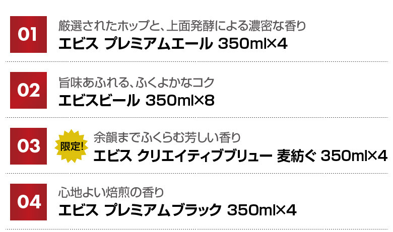 【限定 エビス 麦紡ぐ ‐ むぎつむぐ ‐ 入】 エビスビール 飲み比べ 4種 20本 高級 プレミアム ヱビス ビール ギフト セット 誕生日プレゼント お歳暮 お供え 詰め合わせ 出産 お祝い 内祝い お返し YEBISU 高級 送料無料 ※【包装済】