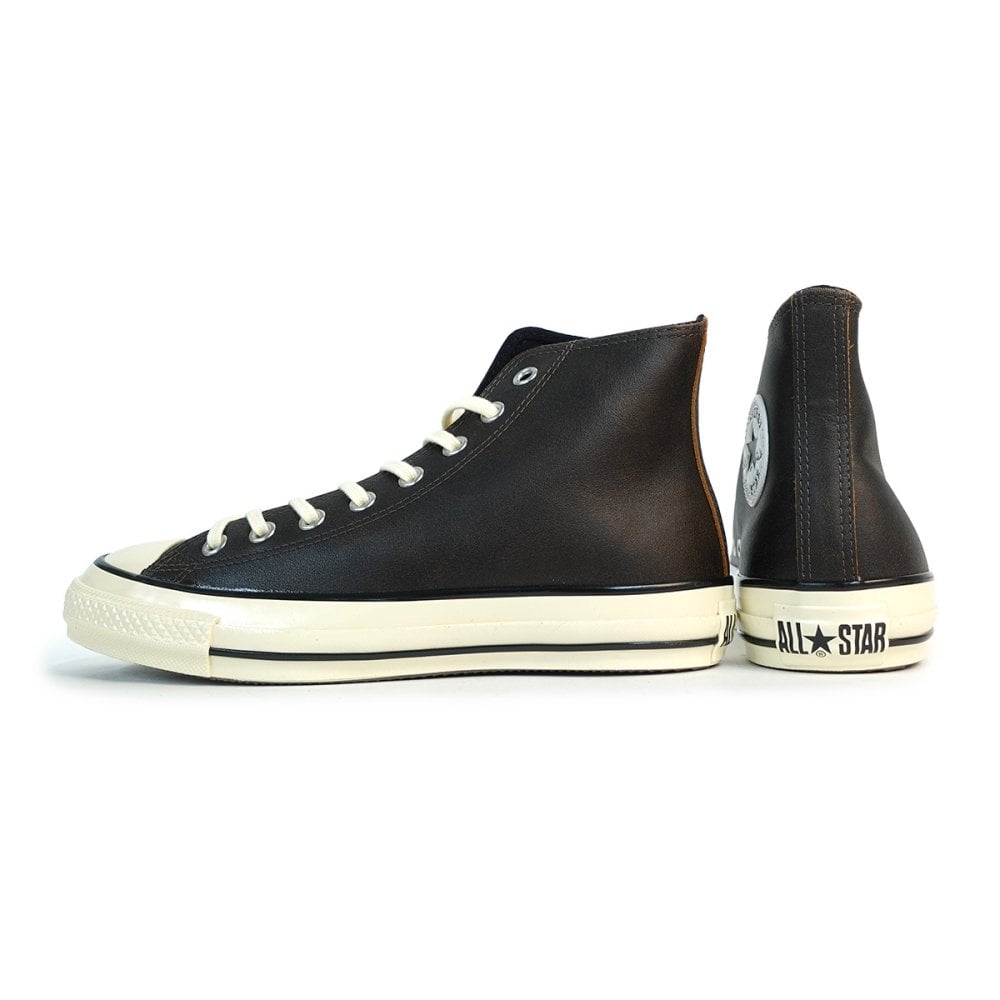 コンバース CONVERSE スニーカー メンズ レディース ハイカット レザー オールスター AGED CRACKED LEATHER HI バーントブラウン