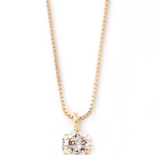 ダイヤモンド ネックレス 0.1ct K18 イエローゴールド 一粒 6本爪 シンプル ダイヤネックレス ペンダント 鑑別カード付き レディース アクセサリー ジュエリー 18金