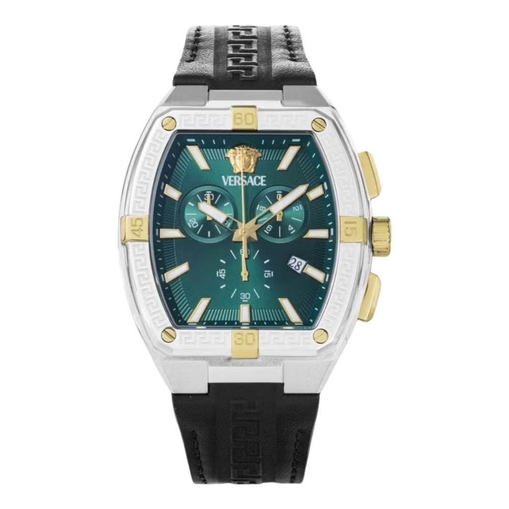 ヴェルサーチェ 腕時計 メンズ グリーン シルバー ゴールド ブラック 44.5mm VERSACE SPORTY TONNEAU GRECA クロノグラフ スイス製 メンズ腕時計 高級 ブランド おしゃれ プレゼント ギフト 卒業 入学 お祝い