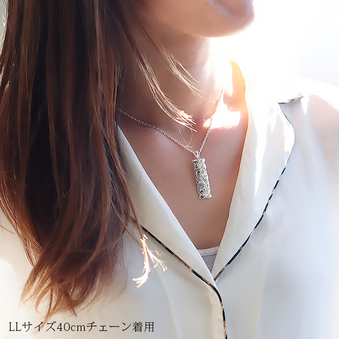 ハワイアンジュエリー ネックレス シルバー ネックレス 刻印 無料 誕生石入れ可 LLサイズ 縦36mm カットアウト 定番 プレート シルバー925 ギフトラッピング可能 チェーン 長さ選べる プレゼント ハロウィン 【品番：CG-SP11201】