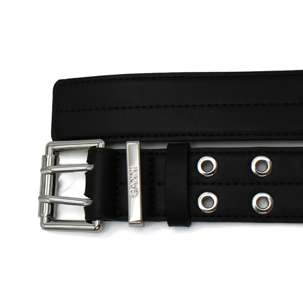 ガニー GANNI アイレット ベルト A6586-099 Black Double Eyelet Belt レディース ブラック 海外正規品
