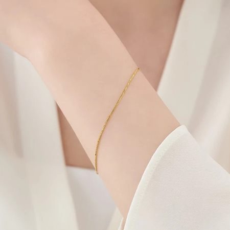 【無料ラッピング】  ヨンドシー 4℃ K18イエローゴールド チェーンブレスレット ブランド 正規品 新品 ギフト プレゼント 人気 おすすめ 誕生日 クリスマス 送料無料