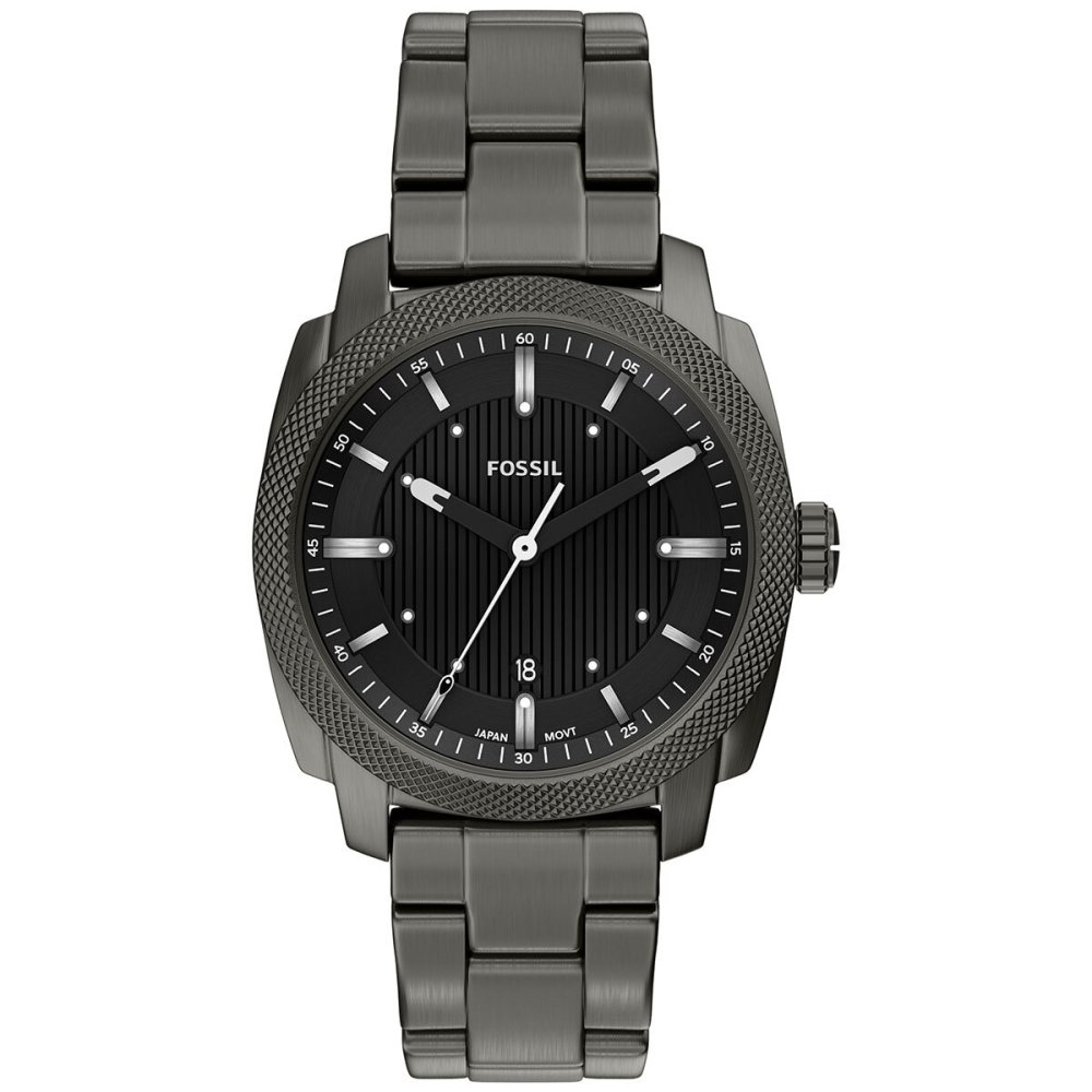 フォッシル FOSSIL 腕時計 メンズ MACHINE デイト アナログ スモーク ステンレススチールウォッチ FS6185【2026 新作】