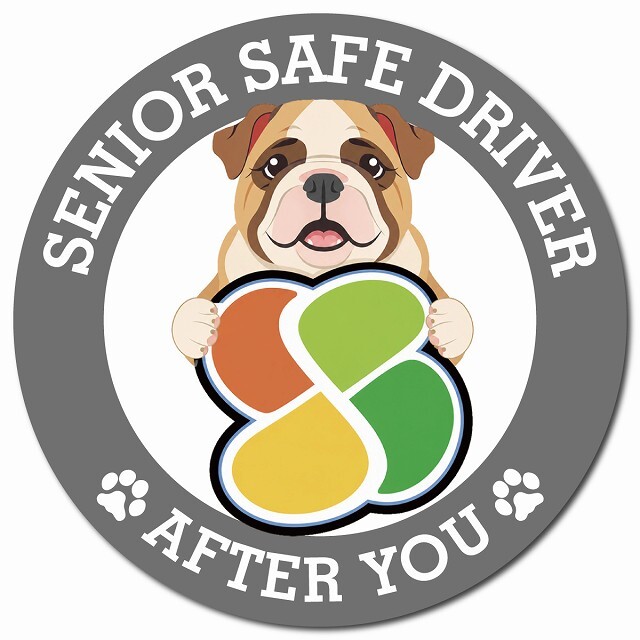カーサイン 高齢者マーク SENIOR SAFE DRIVER ブルドッグ マグネット 強力 直径13cm 肉球 日本製 車 ステッカー