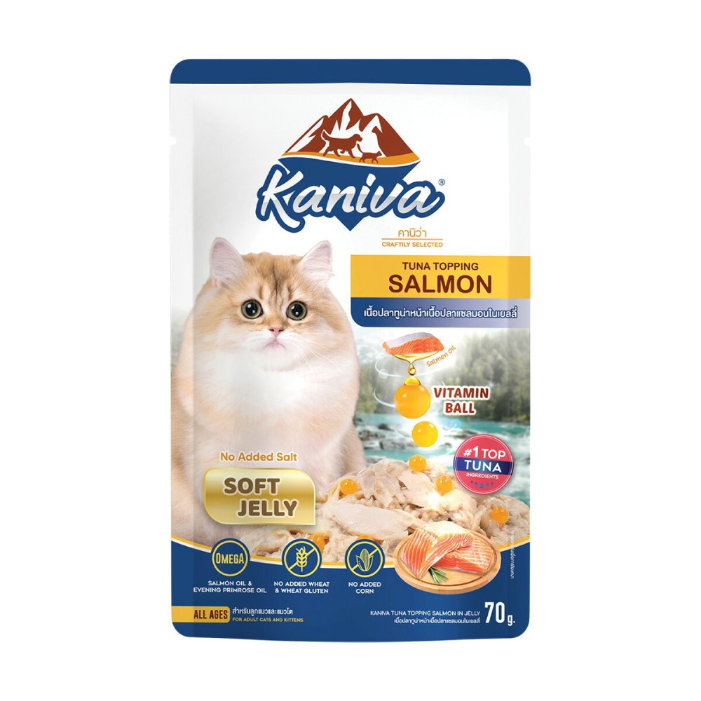 Kaniva カニワ サーモン＆ツナ 猫用 ウェットフード ソフトゼリー 70g×4個