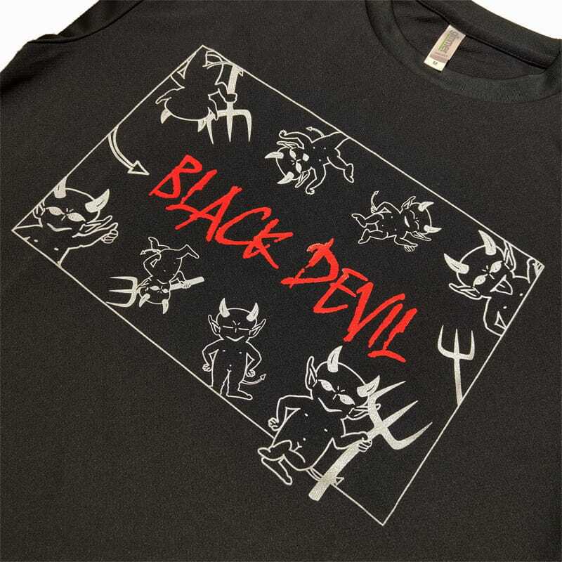 Tシャツ ブラックデビル 半袖 Mサイズ メンズ レディース 服 男女兼用 BLACK DEVIL ロゴ プリント 悪魔 キャラクター かっこいい たばこ ブランド タバコ 銘柄 おしゃれ 黒 ギフト プレゼント