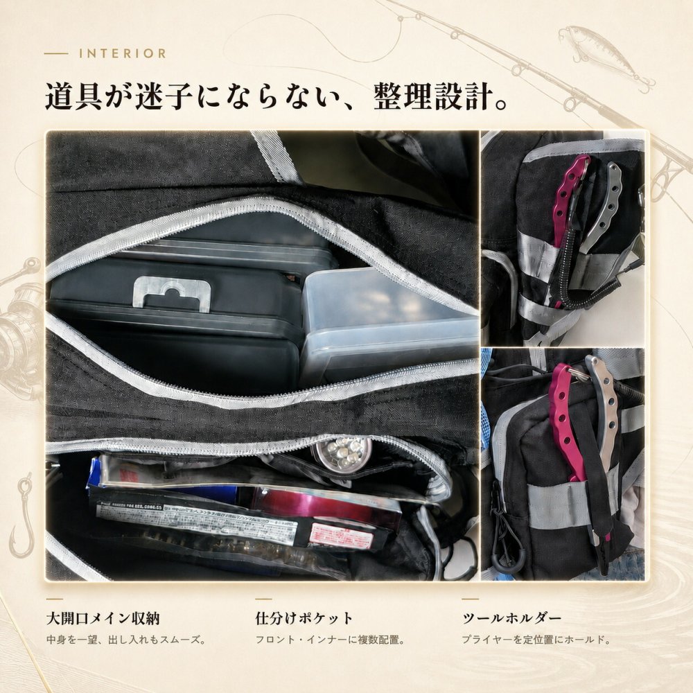 【ラッピング無料・レビュー投稿で保証120日】釣り用品 Gran Walker グランウォーカー ワンショルダー タックルバッグ 約6.5L ロッドホルダー ウエストベルト付き 釣り バッグ ギフト アウトドア用 キャンプ 