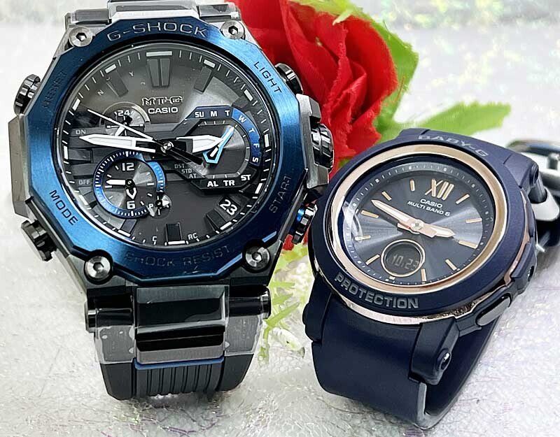 ペアウオッチ gショック恋人たちのGショックペア G-SHOCK BABY-G ペアウォッチ ペア腕時計 カシオ 2本セット gショック 電波ソーラー MTG-B2000B-1A2JF BGA-2900-2AJFラッピング無料   クリスマスプレゼント