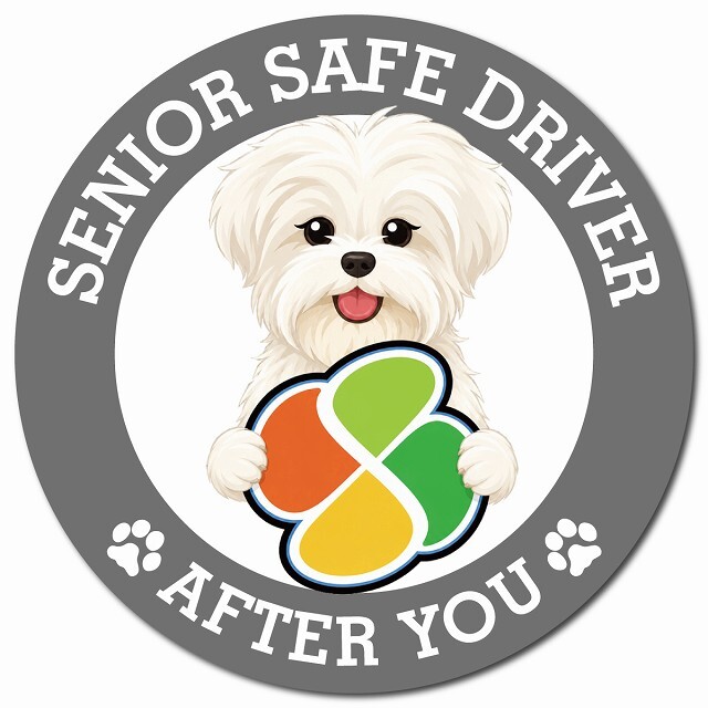 カーサイン 高齢者マーク SENIOR SAFE DRIVER マルーキー マグネット 強力 直径13cm 肉球 日本製 車 ステッカー