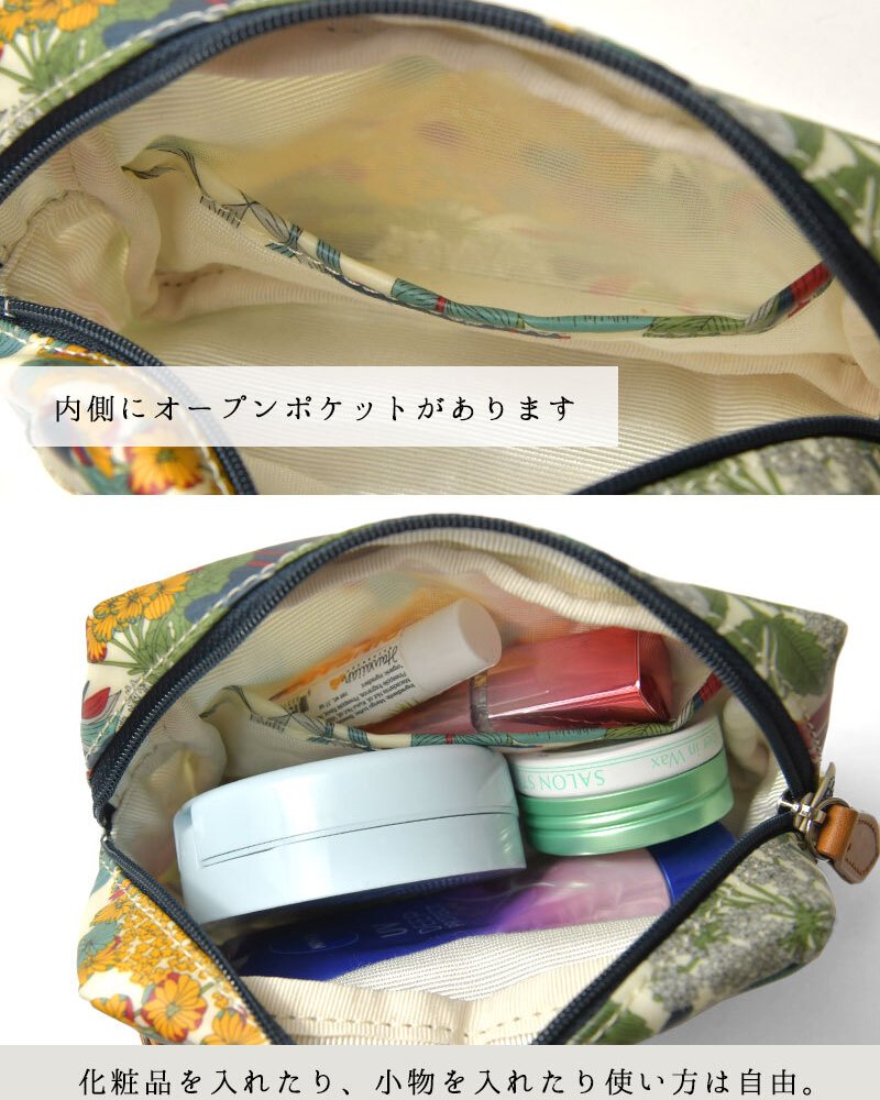 【CouPole クーポール】リバティプリント PVCコーティング スクエア ポーチ (CC68003)レディース LIBERTY ミナ ペルホネン 花柄 フラワー 防水 撥水 薄型 小物入れ コスメ 化粧 メイク サニタリー 収納 旅行 トラベル ギフト プレゼント