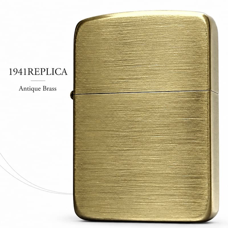 ZIPPO ライター 1941復刻 レプリカ ジッポ アンティークブラス 古美仕上げ ゴールド シンプル スタンダード 丸角 かっこいい おしゃれ ギフト メンズ