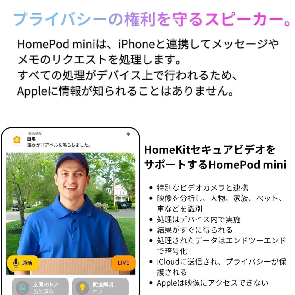 Apple HomePod mini MY5G2J/A　スマートスピーカー Siri対応 360度サウンド 国内モデル カラー: ホワイト／ブルー／ミッドナイト