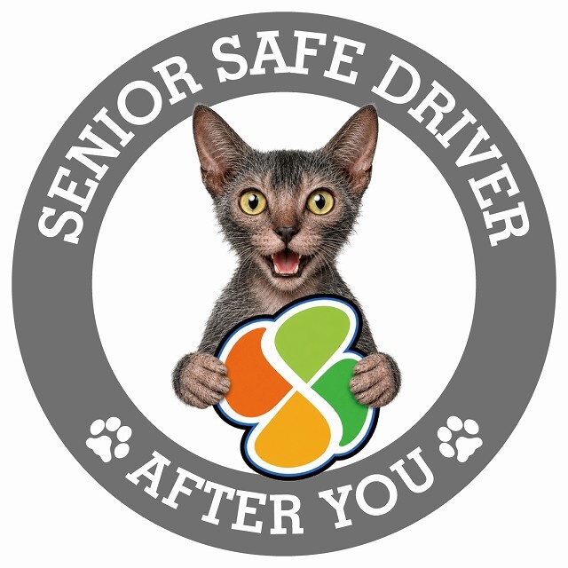 カーサイン 高齢者マーク SENIOR SAFE DRIVER ライコイ ステッカー シール 直径13cm 肉球 日本製 車