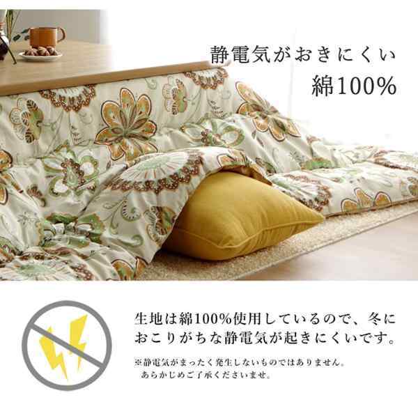こたつ布団長方形大国産花柄掛け単品約205×385cm