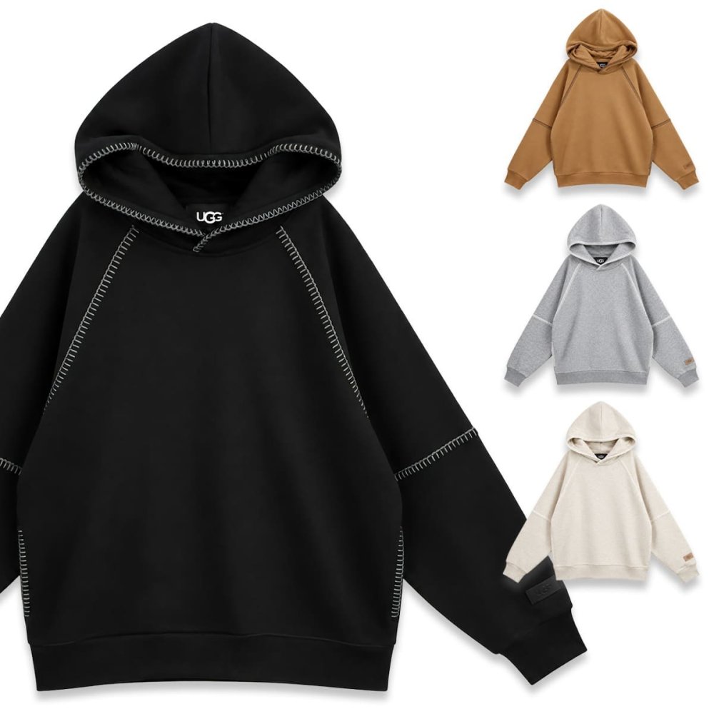 UGG アグ パーカー レディース 1158751 CLASSIC HOODIE クラシック フーディー スウェット プルオーバー 長袖 裏起毛 オーバーサイズ サイドポケット ブラック チェスナット グレーヘザー サンドヘザー XS S M