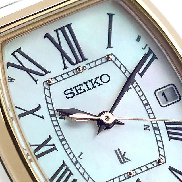 セイコー ルキア Grow 電波ソーラー 腕時計 ブランド レディース チタン SEIKO LUKIA HEE005J アナログ オフホワイト ゴールド 白 日本製