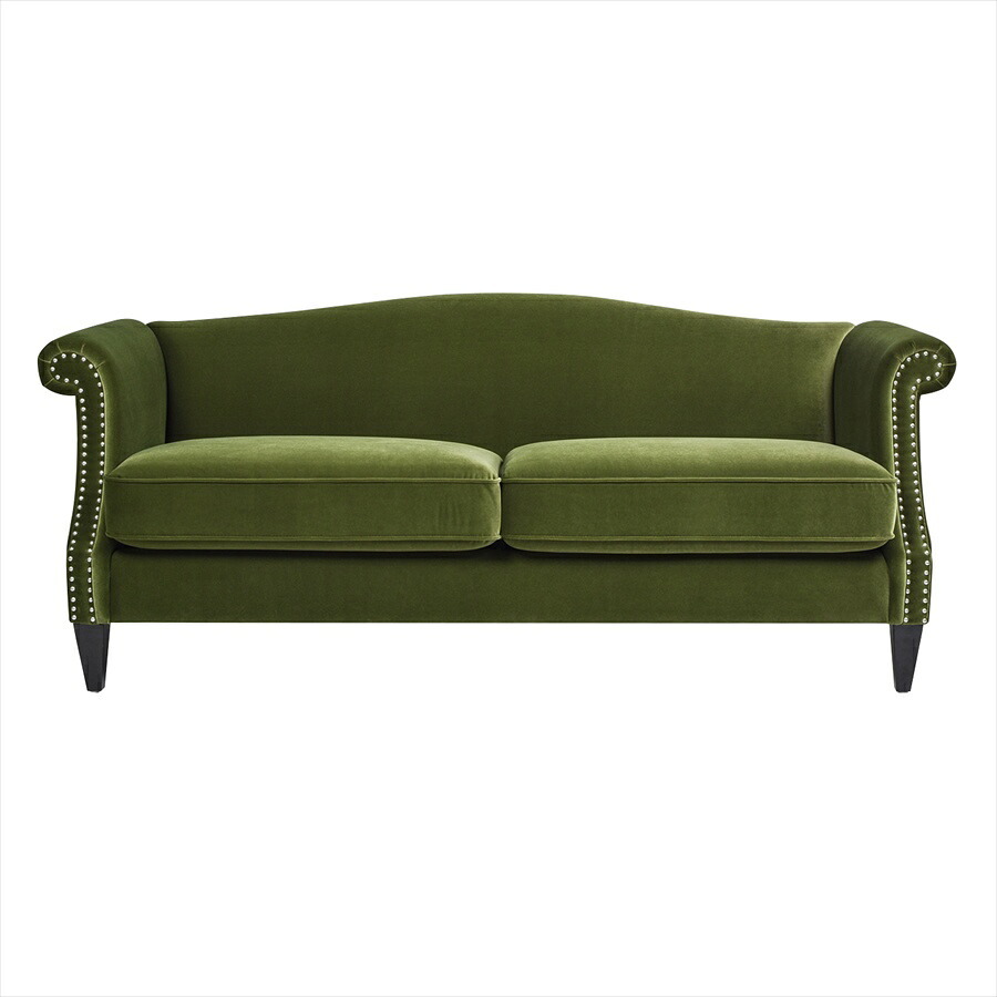 ジェニファーテイラー ソファ 3人掛け ソファー Elaine V036 Velour Olive Green Jennifer Taylor アメリカ家具 ファブリック 布張り おしゃれソファ アンティーク おしゃれ ジェニファー お手入れも簡単です