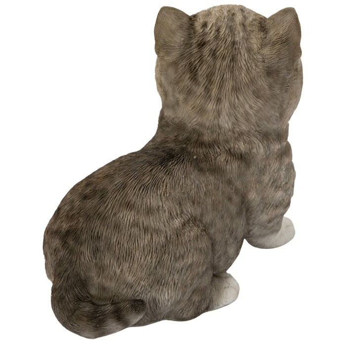 置物 猫 見上げるマンチカン ブラウン 幅16cm woobia ウービア リアル かわいい おしゃれ 玄関 インテリア オブジェ ガーデン マンチカン キジトラ ネコ 動物 アニマル 癒し 棚 北欧 リビング プレゼント ギフト 新築祝い 猫好き