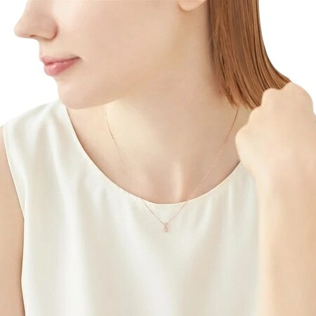 【無料ラッピング】  ヨンドシー 4℃ 4月誕生石 K10ピンクゴールド ネックレス モルガナイト ホワイトトパーズ ブランド 正規品 新品 ギフト プレゼント 人気 おすすめ 誕生日 記念日 クリスマス 送料無料