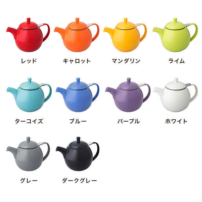 TEATRADING カーヴ ティーポット[お茶 ポット 耐熱 食洗機で洗える 陶器 食洗機対応 電子レンジ対応 丸い 紅茶ポット 紅茶 急須 ストレーナー付き 茶こし ティーサーバー おしゃれ かわいい 北欧 韓国 デザイン 茶こし付き]