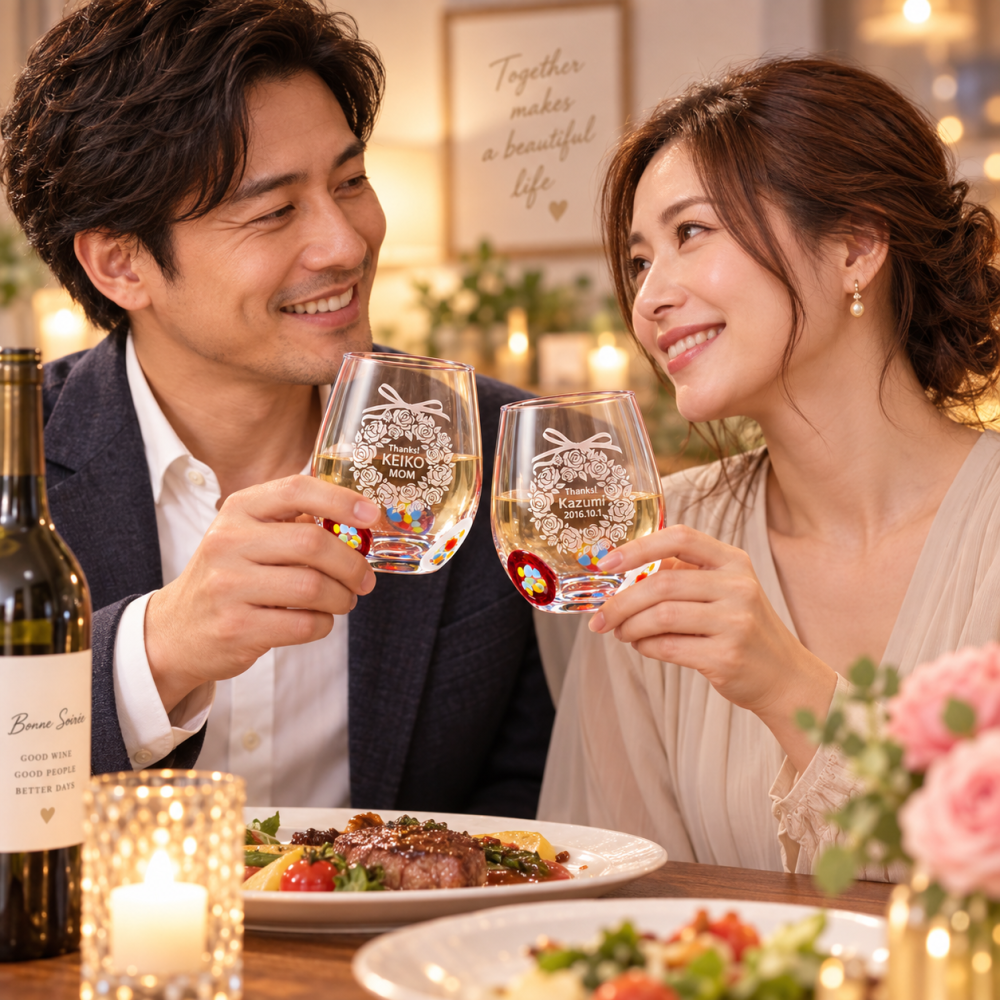 退職 異動 名入れ ペアギフト SXX フリーグラス 飴暦 2点セット ギフトBOX入り / プレゼント ギフト 両親 夫婦 結婚 金婚式 銀婚式 退職 記念 誕生日 長寿 祝い ビアタンブラー アイスコーヒー 数量限定