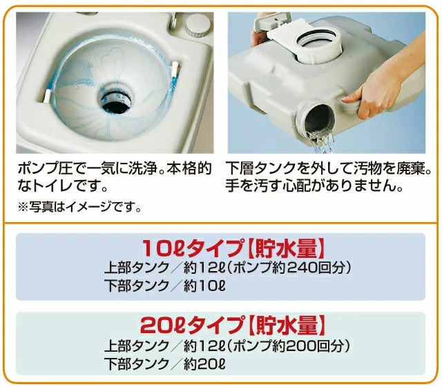 ポータブルトイレ 水洗トイレ 20 L タイプ 簡易トイレ 防災用品 本格派　送料無料