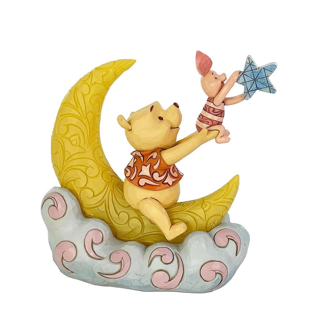 プー&ピグレット LED ムーン 17.7cm 星 くまのプーさん | ディズニー トラディションズ ジムショア グッズ フィギュア 人形 置物 彫刻 Jim Shore 正規輸入品