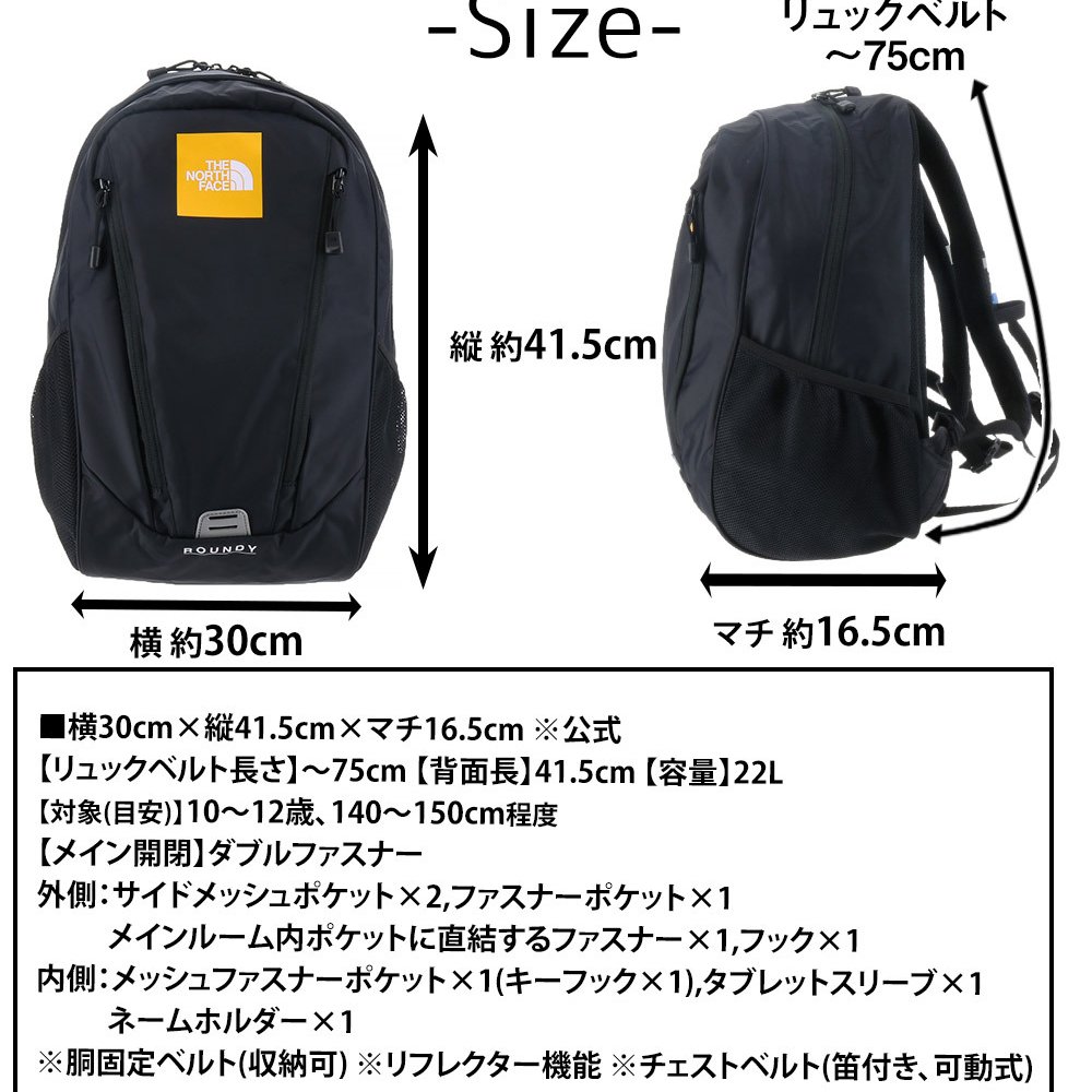 ノースフェイス バッグ キッズ リュックサック デイパック バックパック キッズパックス ラウンディ 22L NMJ72358 男の子 女の子 キッズ 送料無料 プレゼント ギフト ラッピング無料正規代理店