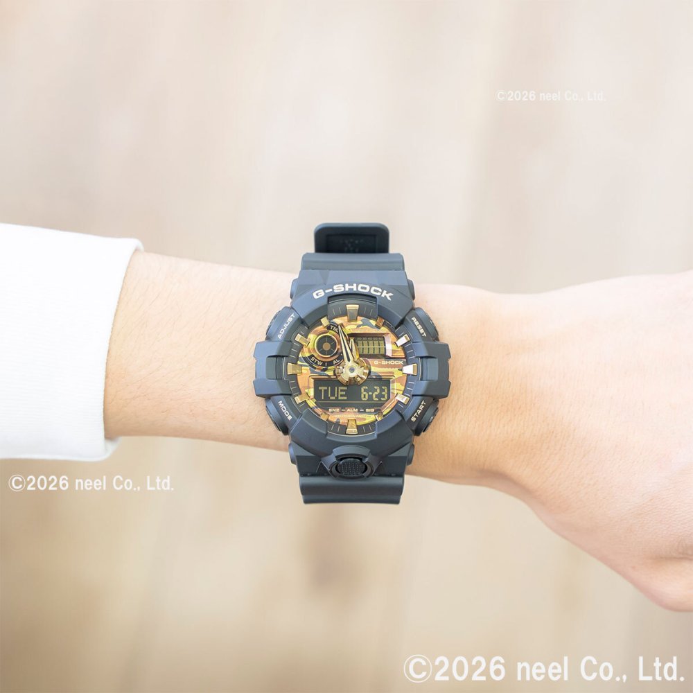 G-SHOCK カシオ Gショック CASIO アナデジ 腕時計 メンズ GA-700CF-1AJF BOLD CAMO Series CAMO AND GOLD【2026 新作】