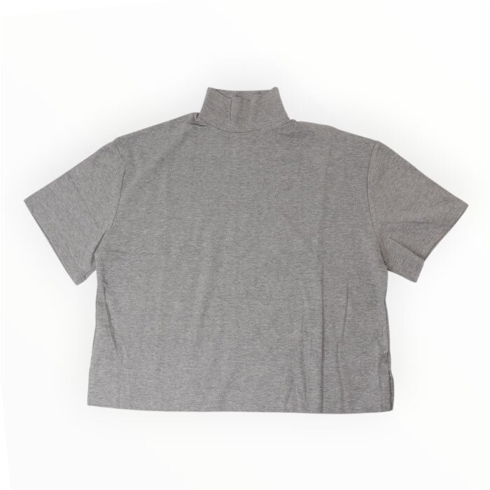 モックネックTシャツ 通販 半袖カットソー ドロップショルダー タートルネック ストレッチ素材 カジュアル 伸縮性 ゆるTシャツ 無地 シンプル 首元カバー 日よけ対策 プルオーバー 春夏秋 無地Tシャツ おしゃれ オシャレ