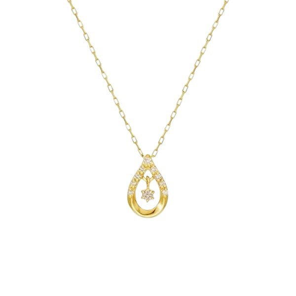 【無料ラッピング】  ヨンドシー 4℃ EAU DOUCE４℃ K18イエローゴールド ネックレス ダイヤモンド ブランド 正規品 新品 ギフト プレゼント 人気 おすすめ 誕生日 記念日 クリスマス 送料無料