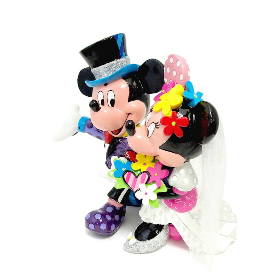 ミッキー ミニー ウェディング Romero Britto 19cm | ロメロ・ブリット デザイン アート 正規輸入品