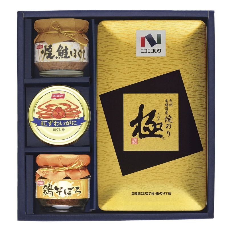 【ギフト対応無料】お歳暮 ニコニコのり 海苔・缶詰・瓶詰詰合せ (MB-30R) ※送料無料(北海道・沖縄は除く)