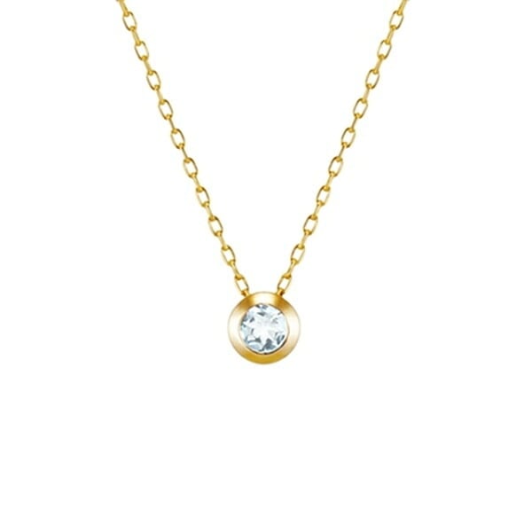 【無料ラッピング】  ヨンドシー 4℃ EAU DOUCE4℃【3月誕生石】K10 イエローゴールド ネックレス アクアマリン ダイヤモンド レディース ブランド 正規品 新品 ギフト プレゼント 人気 おすすめ 誕生日 記念日 クリスマス 送料無料