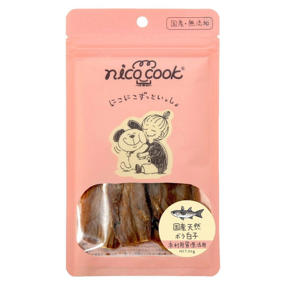 ニコクック nico cook 天然ボラ白子 国産 犬猫兼用おやつ 40g