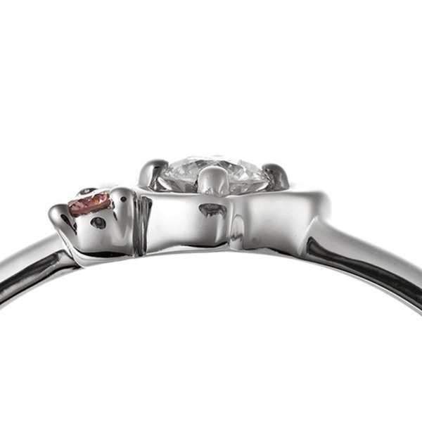 ダイヤモンド リング プラチナ Pt950 合計0.06ct 10号 ハートモチーフ ピンクダイヤモンド 指輪 レディース アクセサリー ジュエリー 鑑別カード付き 贈り物 ギフト