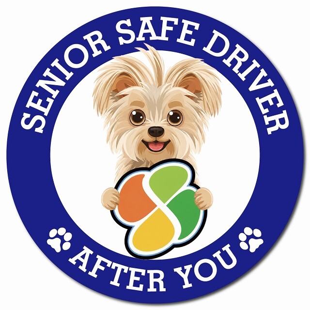 カーサイン 高齢者マーク SENIOR SAFE DRIVER ヨーチー マグネット 強力 直径13cm 肉球 日本製 車 ステッカー